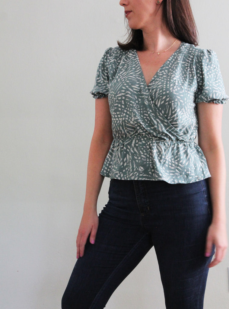 Pattern Hack: Romy (Faux) Wrap Top with Elastic Waist