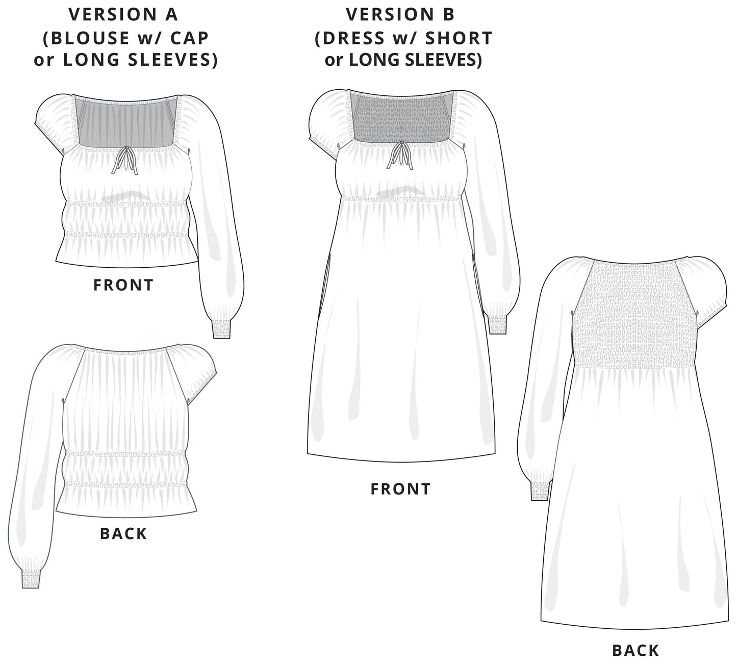 Joni Blouse + Dress - PDF SEWING PATTERN