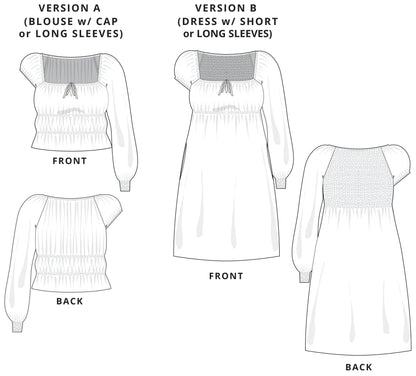 Joni Blouse + Dress - PDF SEWING PATTERN