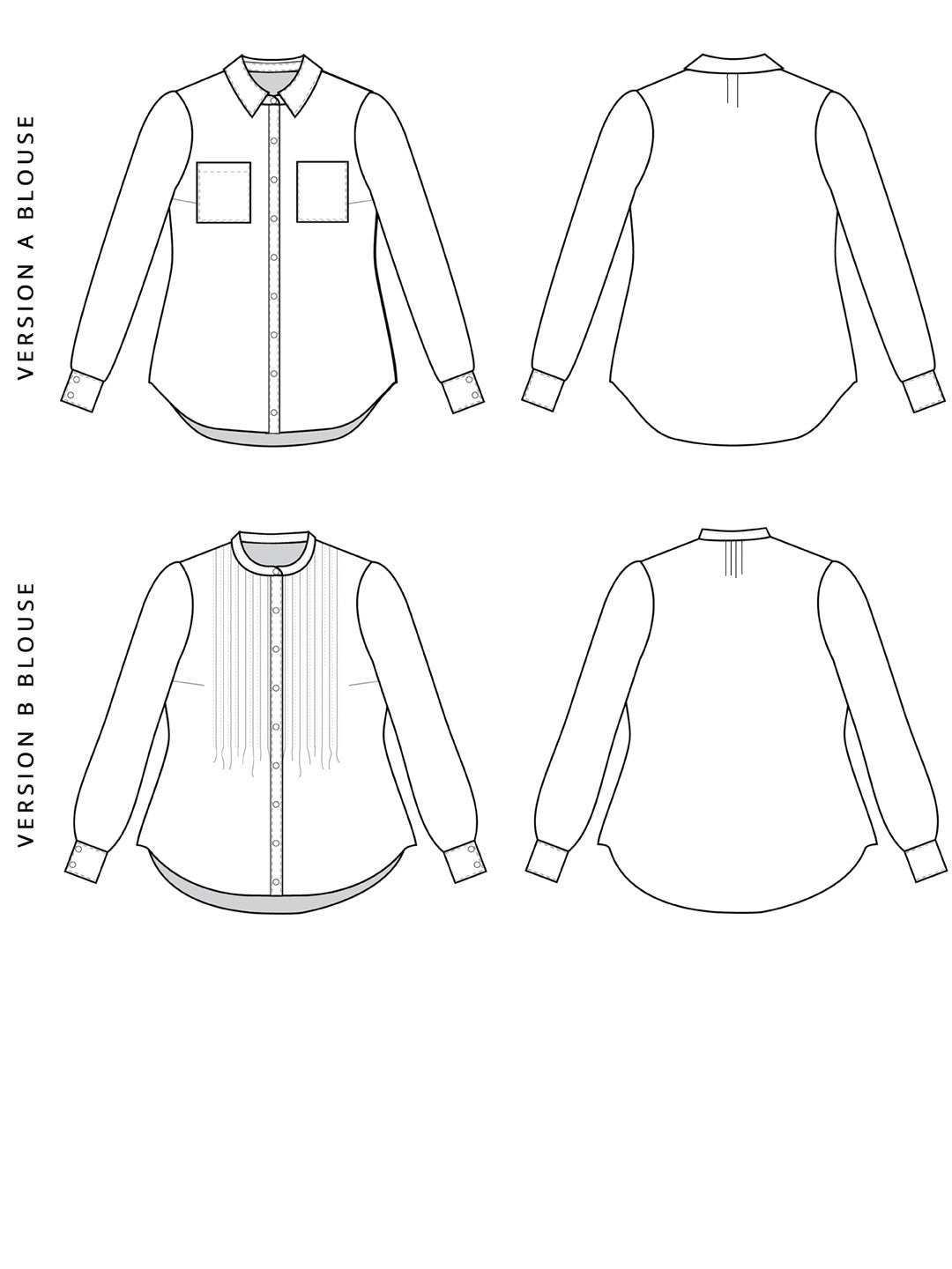 Byrdie Button-up Blouse + Dress - PDF SEWING PATTERN