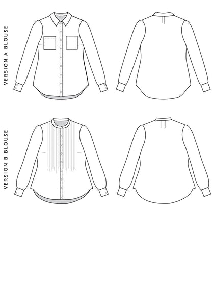 Byrdie Button-up Blouse + Dress - PDF SEWING PATTERN