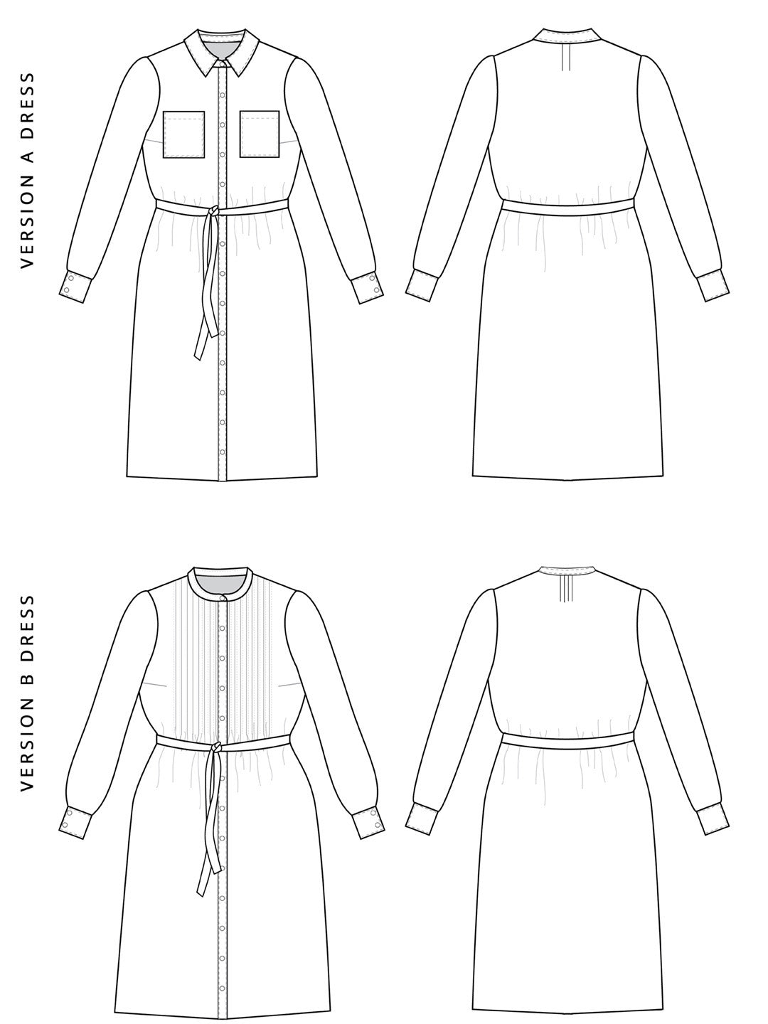 Byrdie Button-up Blouse + Dress - PDF SEWING PATTERN