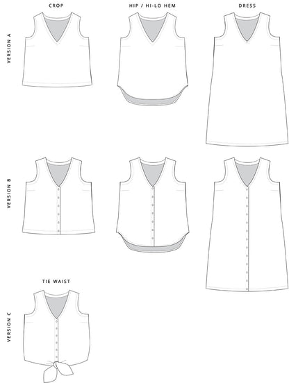 Hana Tank + Dress - PDF SEWING PATTERN