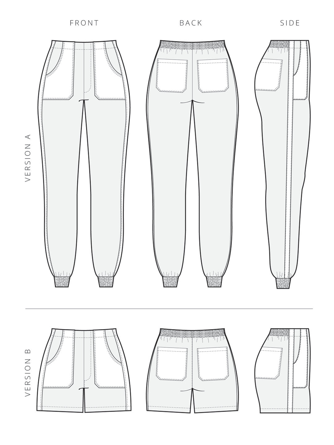 Nellie Joggers + Shorts - PDF SEWING PATTERN